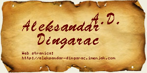 Aleksandar Dingarac vizit kartica